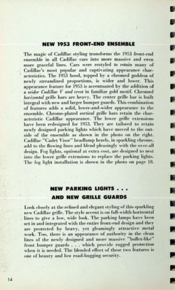 1953 Cadillac Salesmans Data Book Page 91